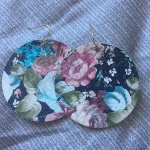 Floral Leather Earrings